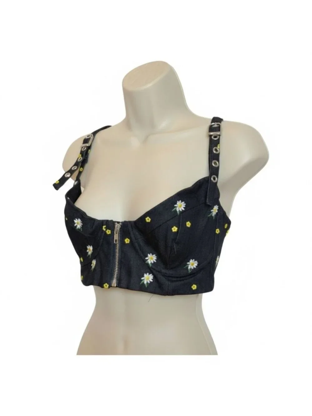 Miaou Dylan Bra Top Embroidered NWOT - Size L - Picture 2 of 8